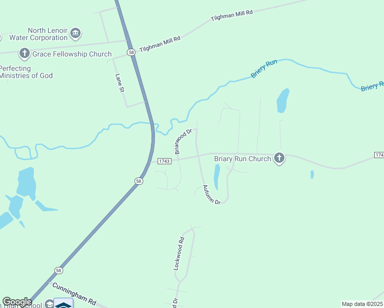 map of restaurants, bars, coffee shops, grocery stores, and more near 2073 Autumn Drive in Kinston