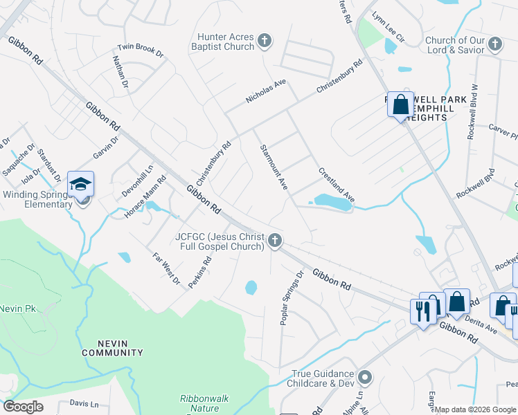map of restaurants, bars, coffee shops, grocery stores, and more near 3811 Starmount Avenue in Charlotte