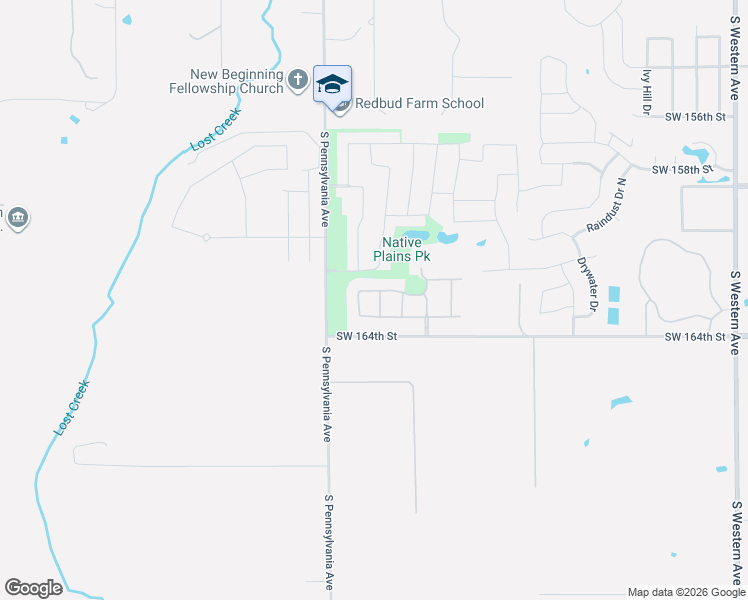 map of restaurants, bars, coffee shops, grocery stores, and more near 1301 Southwest 164th Street in Oklahoma City