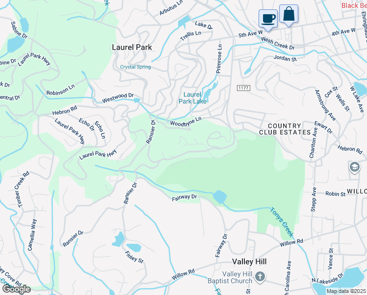 map of restaurants, bars, coffee shops, grocery stores, and more near 140 Bent Tree Drive in Hendersonville