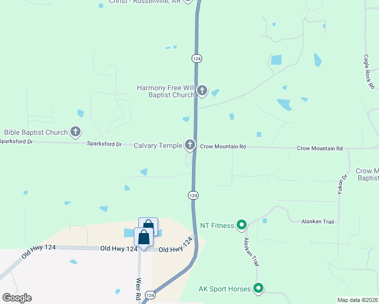 map of restaurants, bars, coffee shops, grocery stores, and more near 35 Sparksford Drive in Russellville