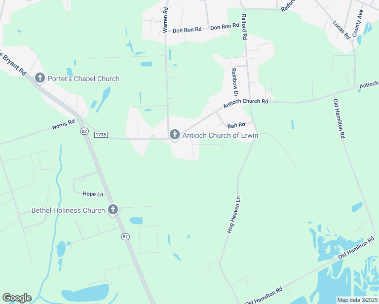 map of restaurants, bars, coffee shops, grocery stores, and more near 114 Lavendale Lane in Dunn