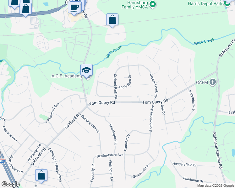 map of restaurants, bars, coffee shops, grocery stores, and more near 5580 Berry Ridge Drive in Harrisburg