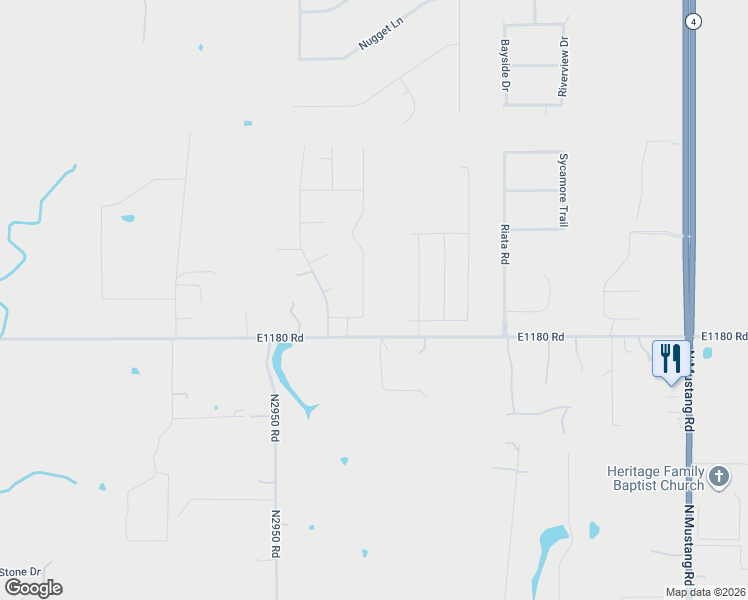 map of restaurants, bars, coffee shops, grocery stores, and more near 1008 Antler Ridge in Tuttle