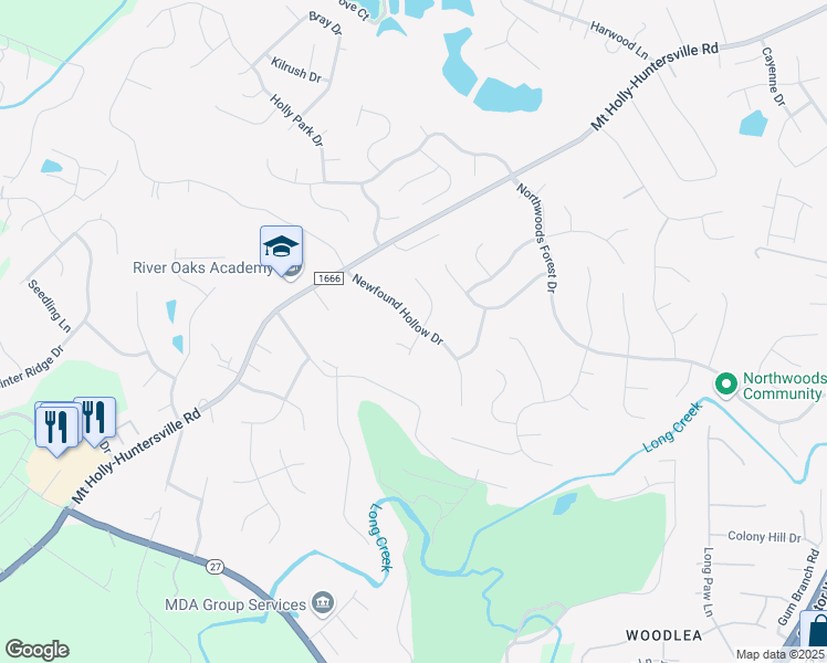 map of restaurants, bars, coffee shops, grocery stores, and more near 10521 North Canyon Road in Charlotte