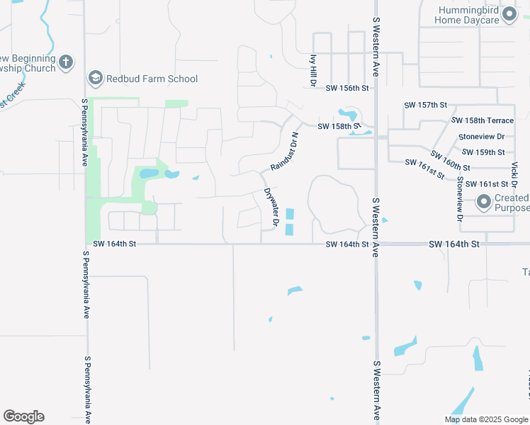map of restaurants, bars, coffee shops, grocery stores, and more near 16325 Drywater Drive in Oklahoma City