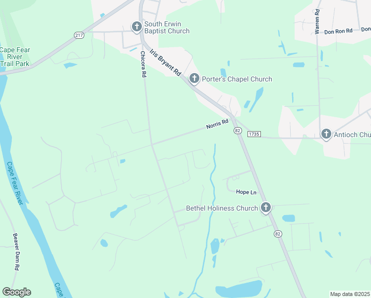 map of restaurants, bars, coffee shops, grocery stores, and more near in Dunn