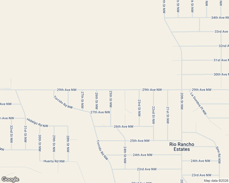 map of restaurants, bars, coffee shops, grocery stores, and more near 29th Avenue Northwest in Rio Rancho