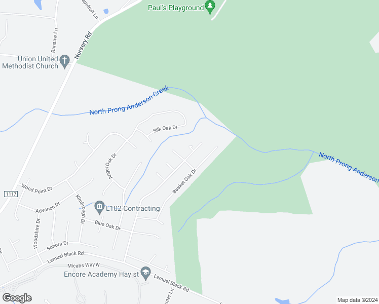 map of restaurants, bars, coffee shops, grocery stores, and more near 15 Victorian Oak Court in Bunnlevel