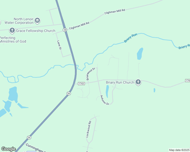 map of restaurants, bars, coffee shops, grocery stores, and more near 2073 Autumn Drive in Kinston
