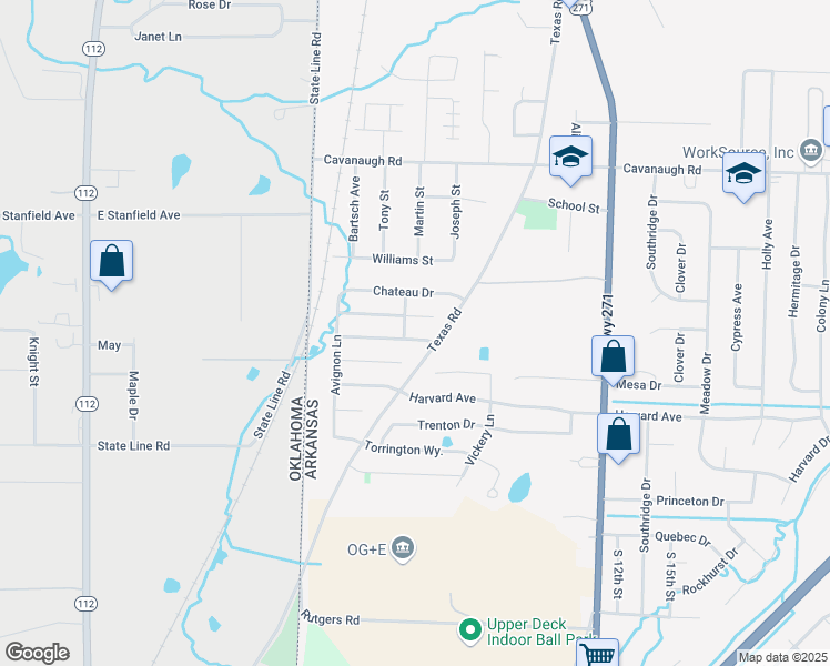 map of restaurants, bars, coffee shops, grocery stores, and more near 605 Apple Valley Drive in Fort Smith