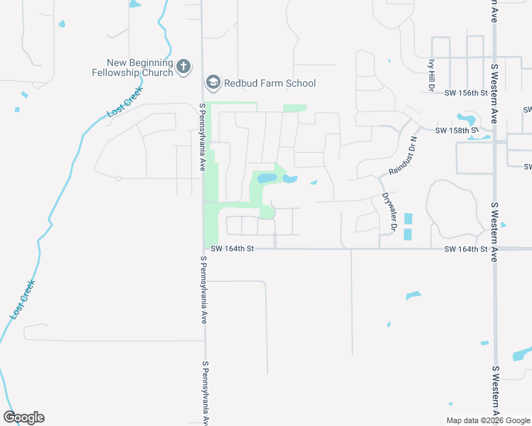 map of restaurants, bars, coffee shops, grocery stores, and more near 1301 Southwest 164th Street in Oklahoma City