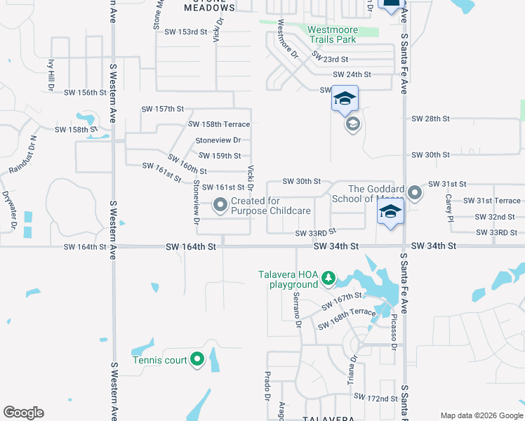 map of restaurants, bars, coffee shops, grocery stores, and more near 3209 Birch Dr in Moore