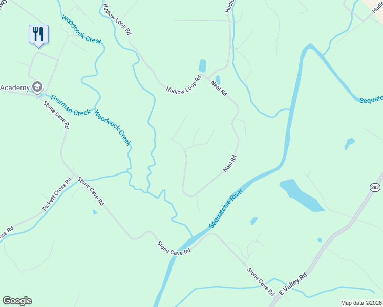 map of restaurants, bars, coffee shops, grocery stores, and more near 90 Riverside Drive in Dunlap
