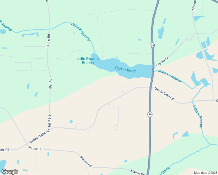 map of restaurants, bars, coffee shops, grocery stores, and more near 4042 Godwin Lake Road in Benson