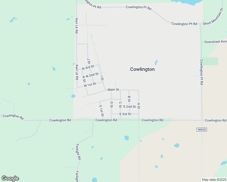 map of restaurants, bars, coffee shops, grocery stores, and more near in Cowlington