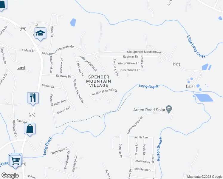map of restaurants, bars, coffee shops, grocery stores, and more near 1730 Gaston Mountain Drive in Dallas