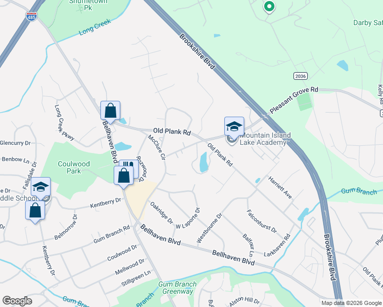 map of restaurants, bars, coffee shops, grocery stores, and more near in Charlotte