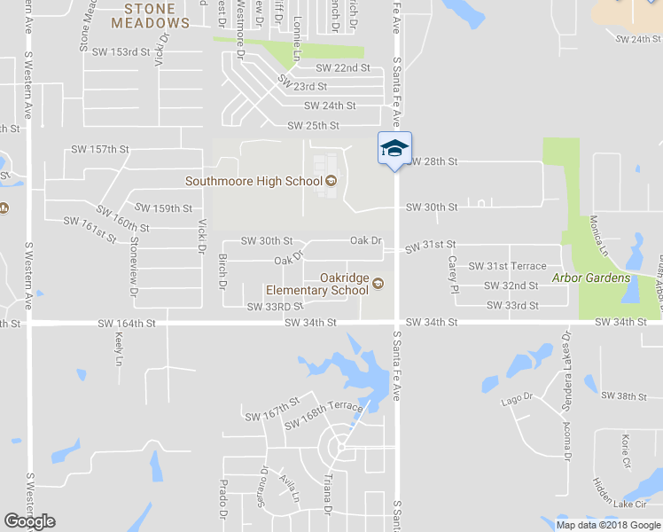 map of restaurants, bars, coffee shops, grocery stores, and more near 2008 Southwest 31st Street in Moore