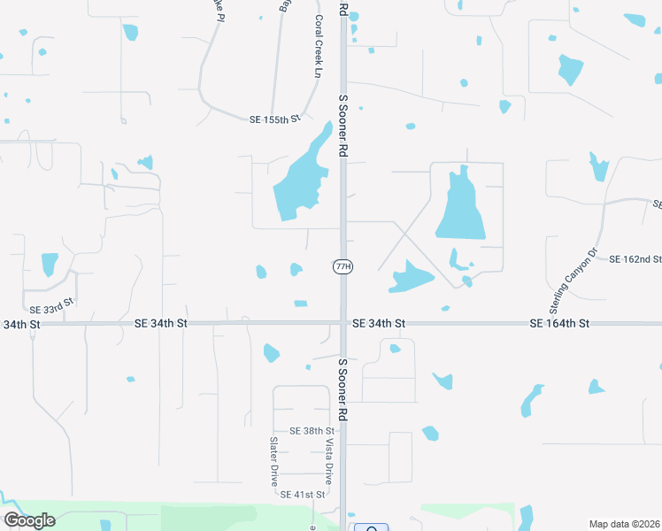 map of restaurants, bars, coffee shops, grocery stores, and more near 3100 South Sooner Road in Moore