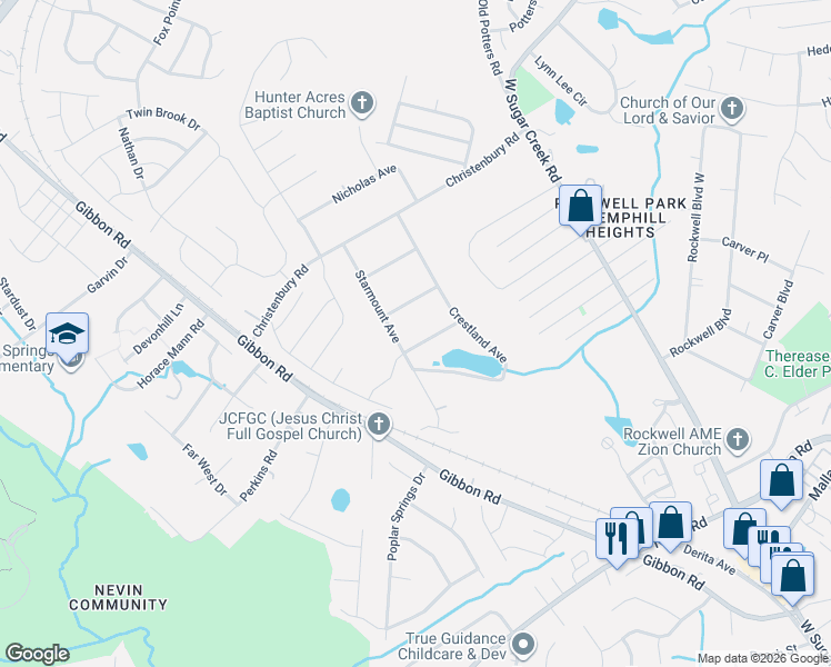 map of restaurants, bars, coffee shops, grocery stores, and more near in Charlotte