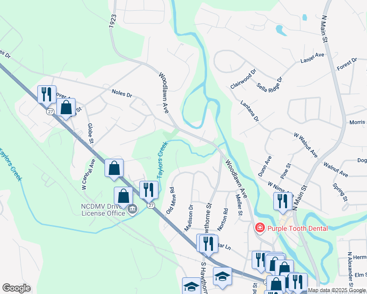map of restaurants, bars, coffee shops, grocery stores, and more near 110 Brook Lane in Mount Holly