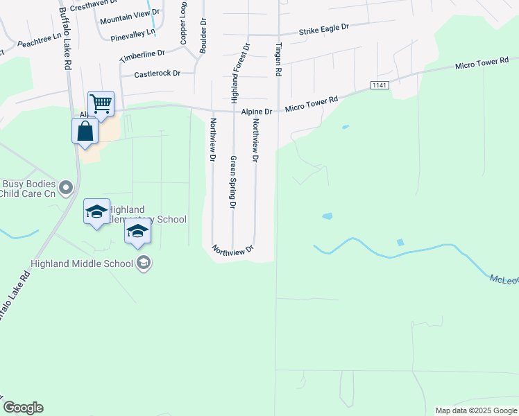 map of restaurants, bars, coffee shops, grocery stores, and more near 329 Northview Drive in Sanford