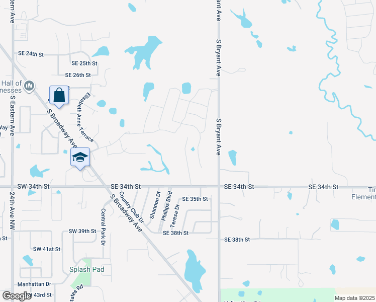 map of restaurants, bars, coffee shops, grocery stores, and more near 3240 Fairway Drive in Moore