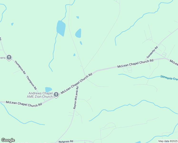 map of restaurants, bars, coffee shops, grocery stores, and more near 2590 McLean Chapel Church Road in Bunnlevel
