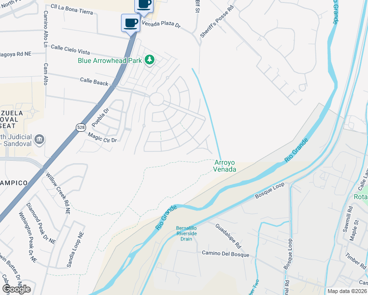map of restaurants, bars, coffee shops, grocery stores, and more near 957 Prairie Zinnia Drive in Bernalillo