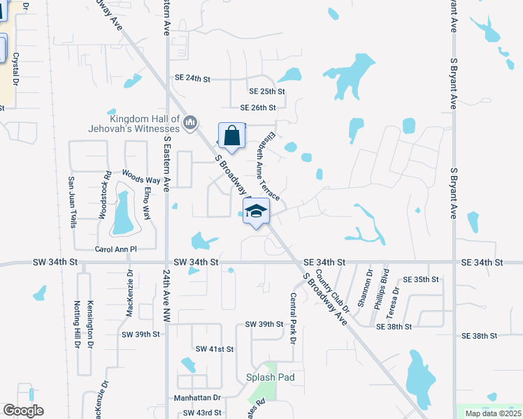 map of restaurants, bars, coffee shops, grocery stores, and more near 212 Andrea Reve Place in Moore