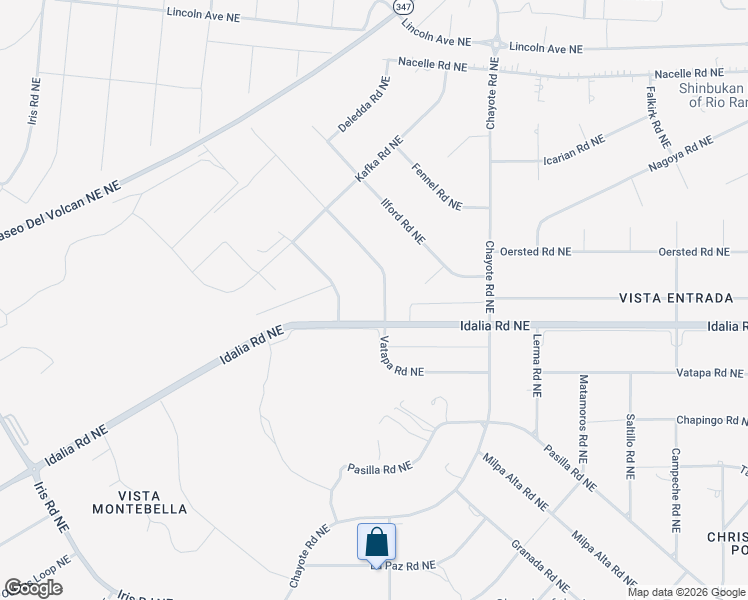 map of restaurants, bars, coffee shops, grocery stores, and more near 3021 Vatapa Road Northeast in Rio Rancho