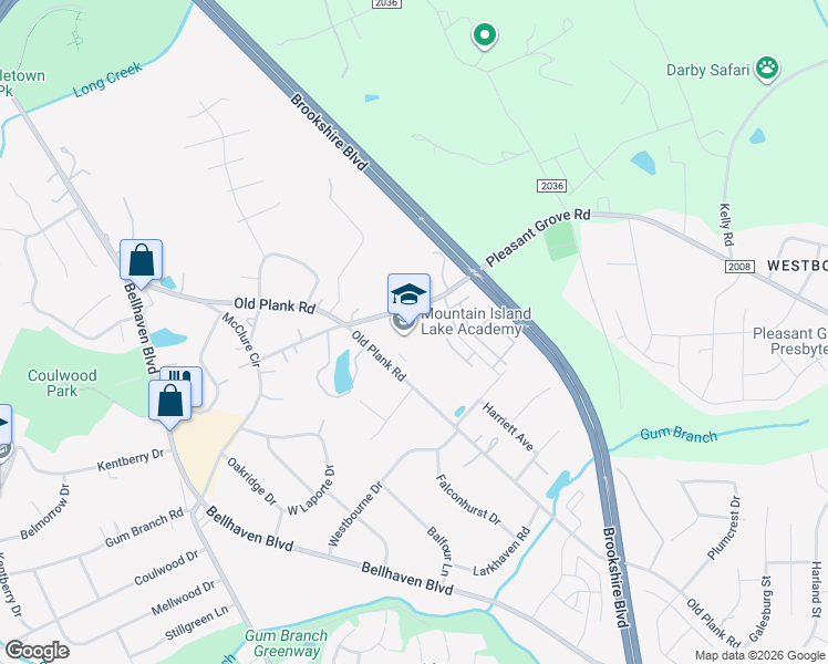 map of restaurants, bars, coffee shops, grocery stores, and more near 7905 Pleasant Grove Road in Charlotte