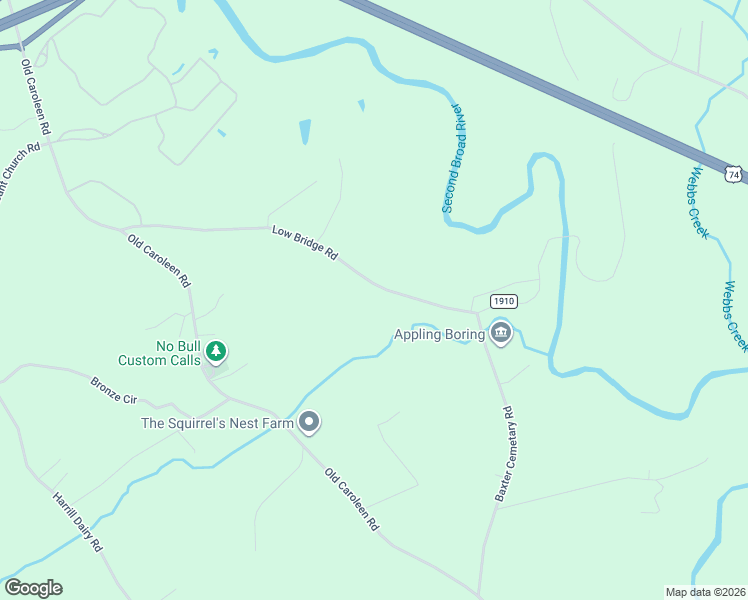 map of restaurants, bars, coffee shops, grocery stores, and more near 464 Low Bridge Road in Forest City