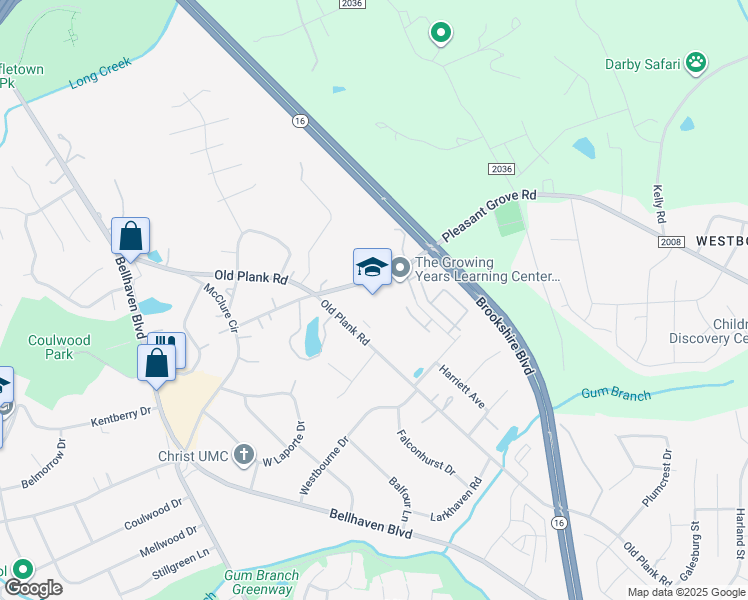 map of restaurants, bars, coffee shops, grocery stores, and more near 7905 Pleasant Grove Road in Charlotte