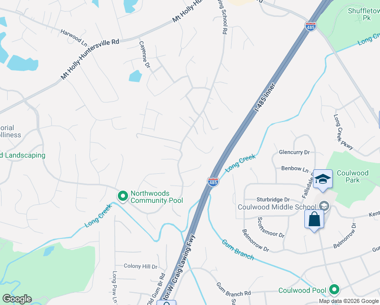 map of restaurants, bars, coffee shops, grocery stores, and more near in Charlotte