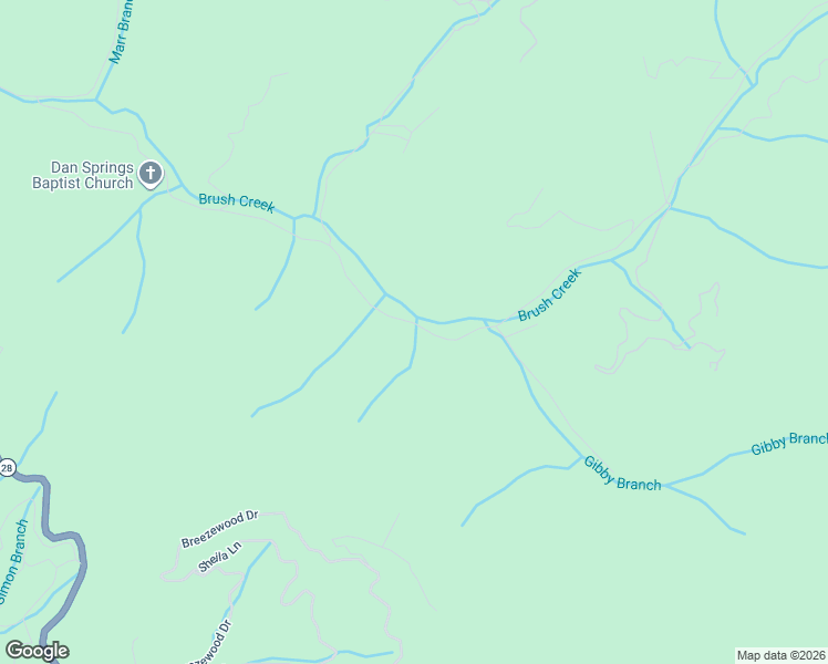 map of restaurants, bars, coffee shops, grocery stores, and more near 1932 Brush Creek Road in Bryson City