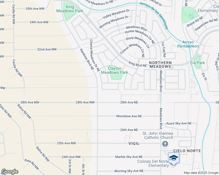 map of restaurants, bars, coffee shops, grocery stores, and more near 547 Sedona Meadows Drive Northeast in Rio Rancho