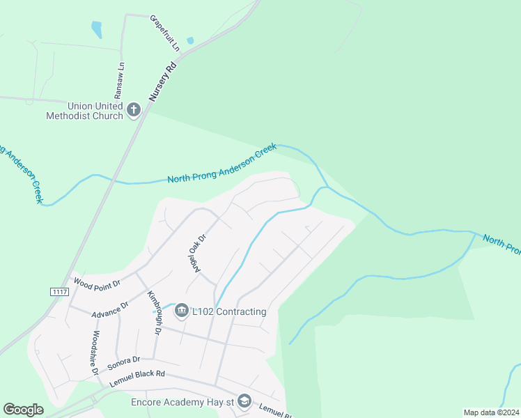 map of restaurants, bars, coffee shops, grocery stores, and more near 46 Silk Oak Drive in Bunnlevel