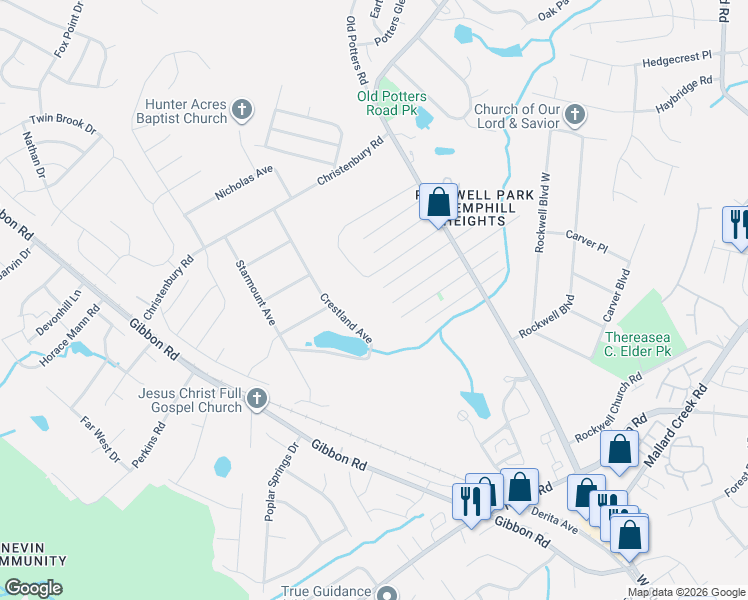 map of restaurants, bars, coffee shops, grocery stores, and more near in Charlotte