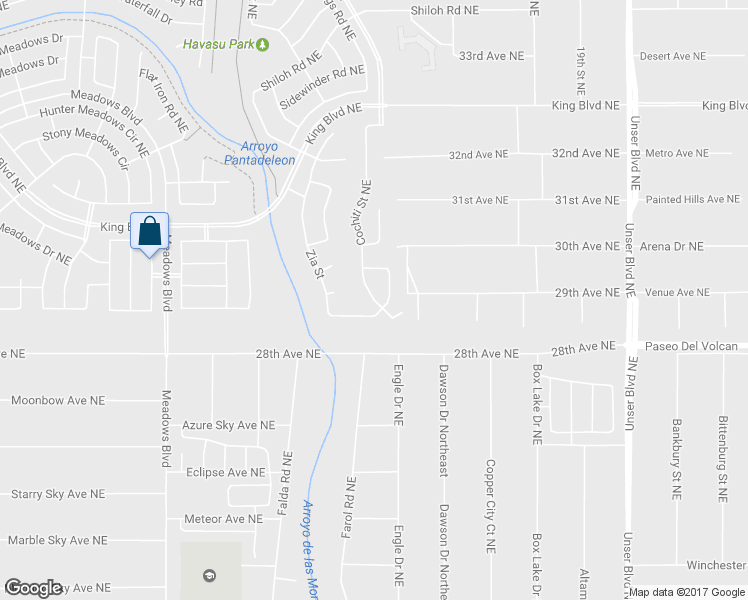 map of restaurants, bars, coffee shops, grocery stores, and more near 3033 Cochiti Street Northeast in Rio Rancho