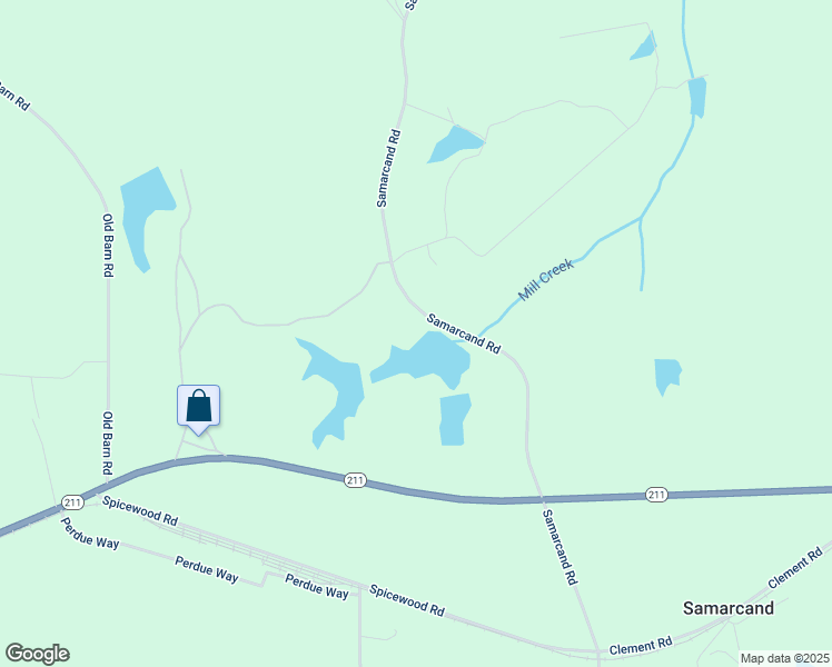 map of restaurants, bars, coffee shops, grocery stores, and more near 1664 Samarcand Road in Biscoe