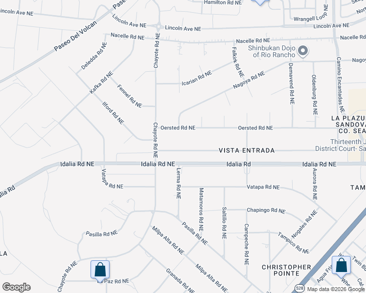 map of restaurants, bars, coffee shops, grocery stores, and more near 6505 Kalgan Road Northeast in Rio Rancho