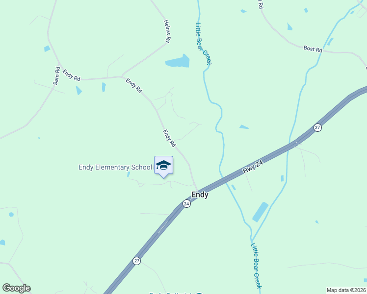 map of restaurants, bars, coffee shops, grocery stores, and more near 23304 Endy Road in Albemarle