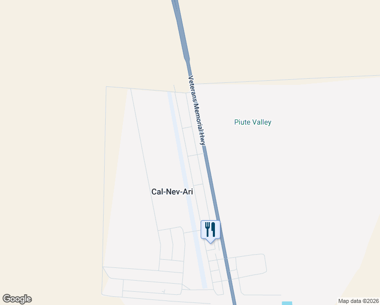 map of restaurants, bars, coffee shops, grocery stores, and more near 59 Piute Valley Drive in Cal-Nev-Ari