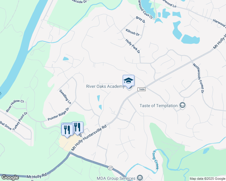 map of restaurants, bars, coffee shops, grocery stores, and more near 756 Pawley Drive in Charlotte