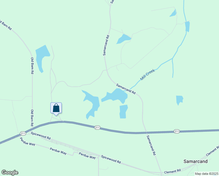 map of restaurants, bars, coffee shops, grocery stores, and more near 1664 Samarcand Road in Biscoe