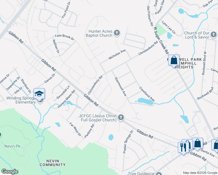 map of restaurants, bars, coffee shops, grocery stores, and more near 3835 Brandie Glen Road in Charlotte
