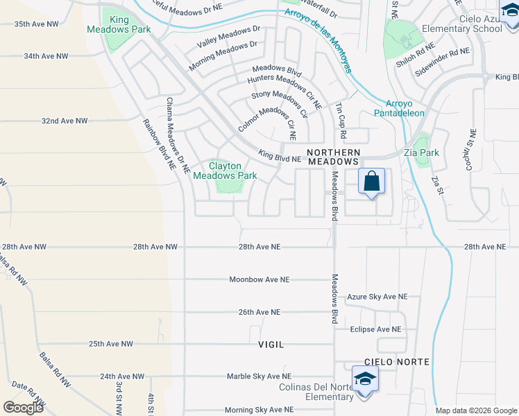 map of restaurants, bars, coffee shops, grocery stores, and more near 3013 Taos Meadows Drive Northeast in Rio Rancho