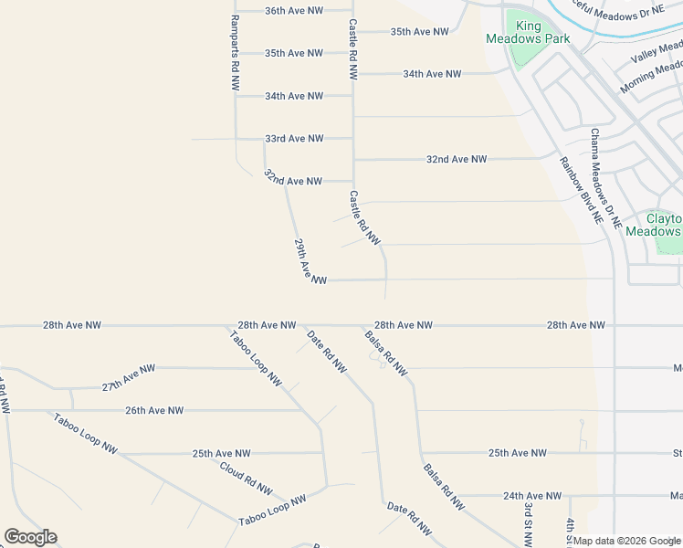 map of restaurants, bars, coffee shops, grocery stores, and more near 29th Avenue Northwest in Rio Rancho